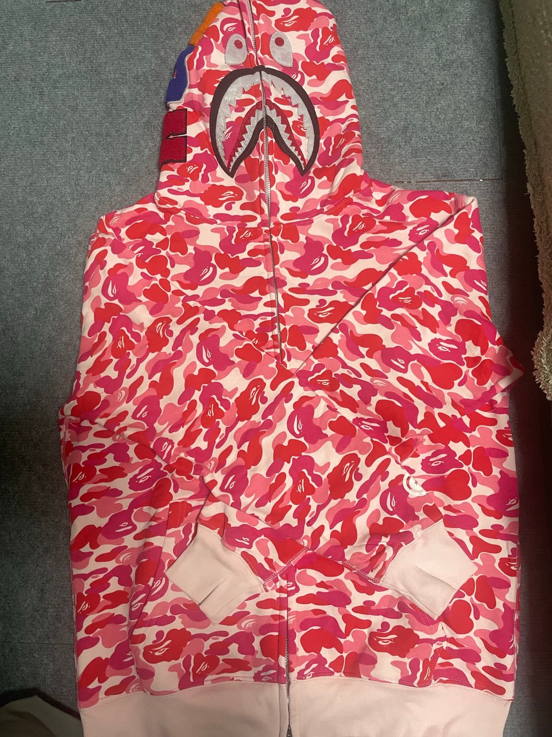 베이프 핑크 카모 후드집업 XL 상품이미지2