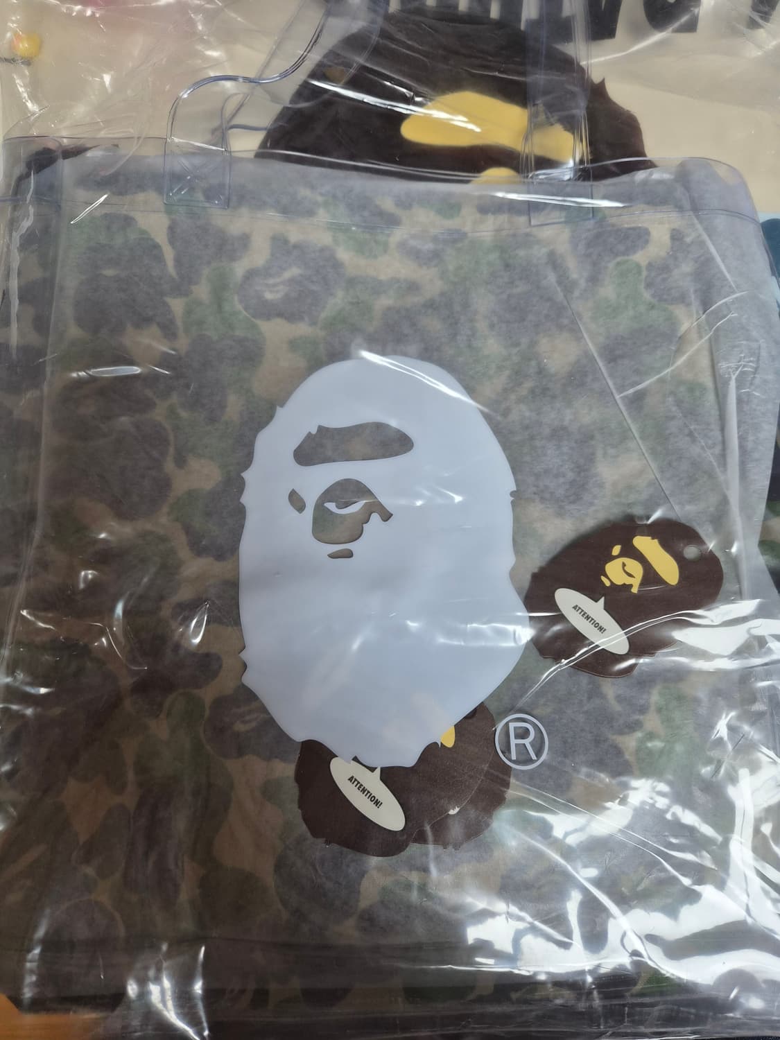 베이프 정품 에이비씨 카모 클리어 토트백 가방 상품이미지2