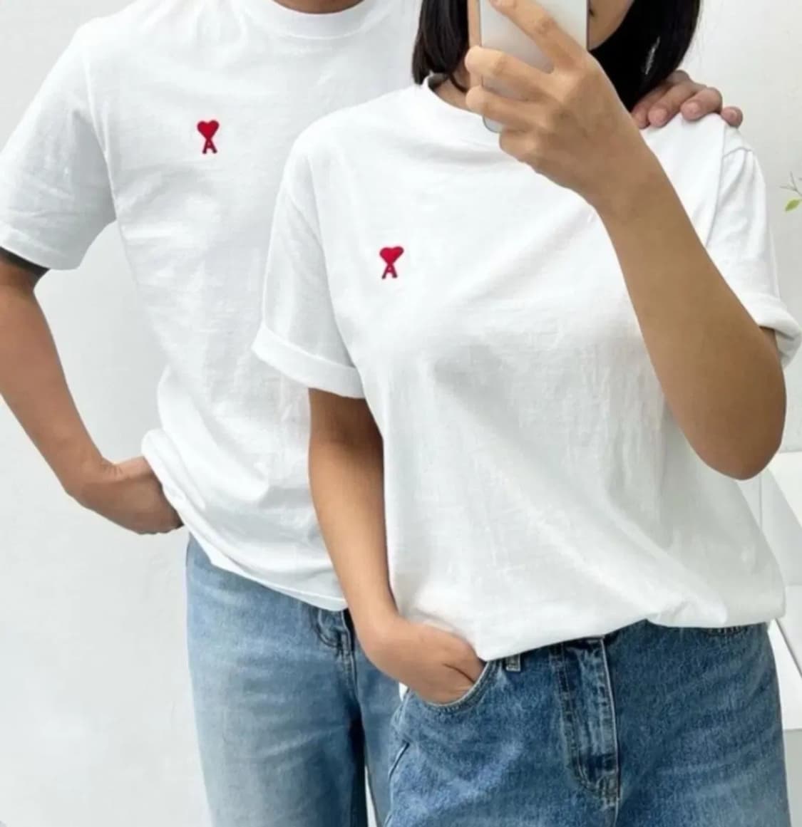 아미 스몰하트 반팔티 화이트XL (새상품/정품) 상품이미지4