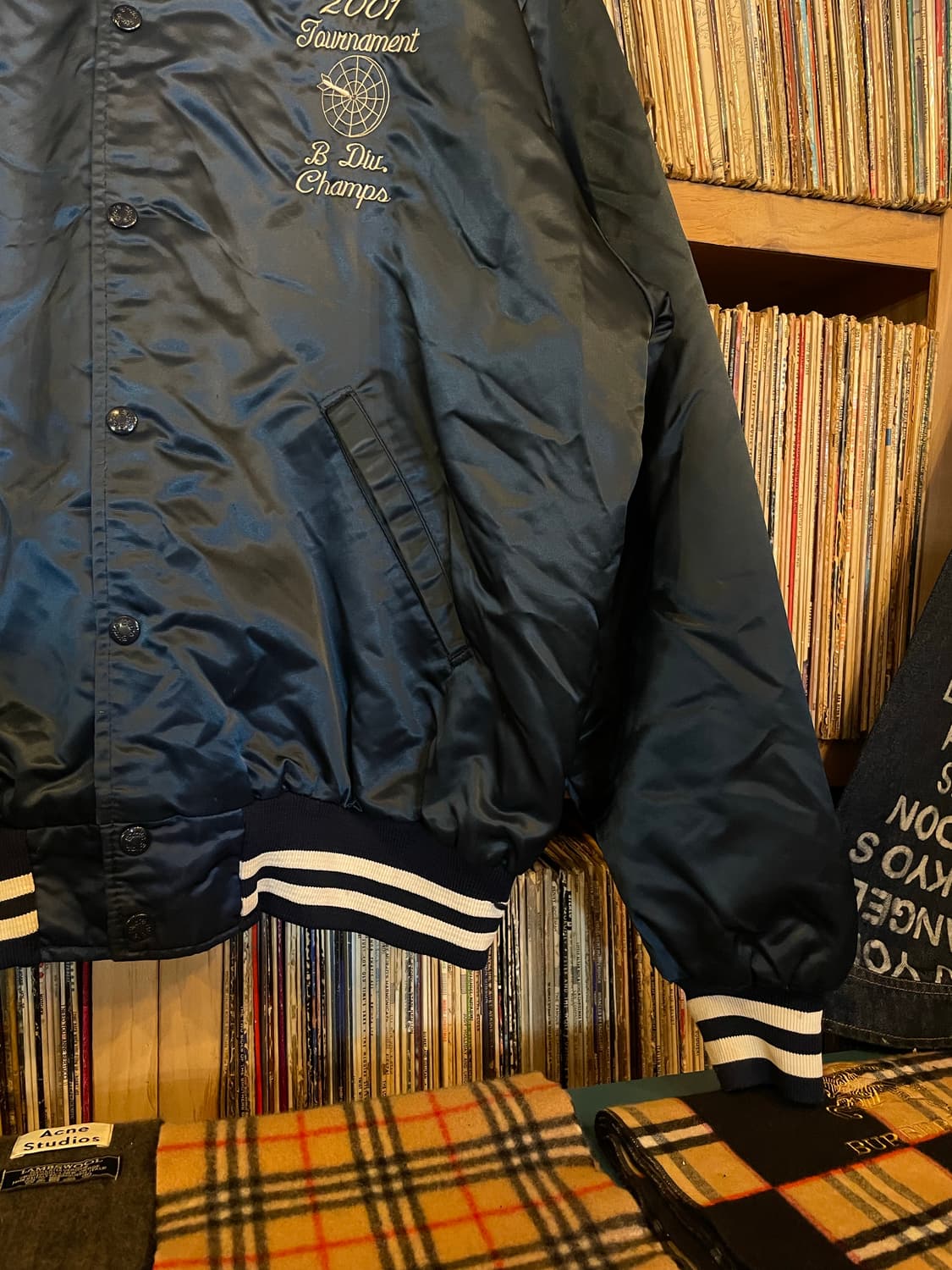 USA vtg 레터링 다크네이비 바시티 자켓 상품이미지4