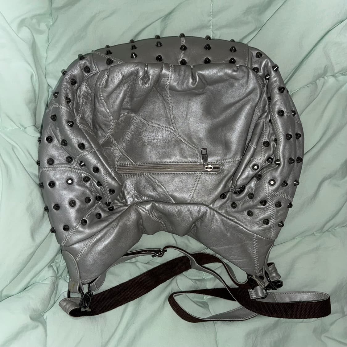 펑크 y2k 실버 해골 스터드 숄더백 크로스백  상품이미지2