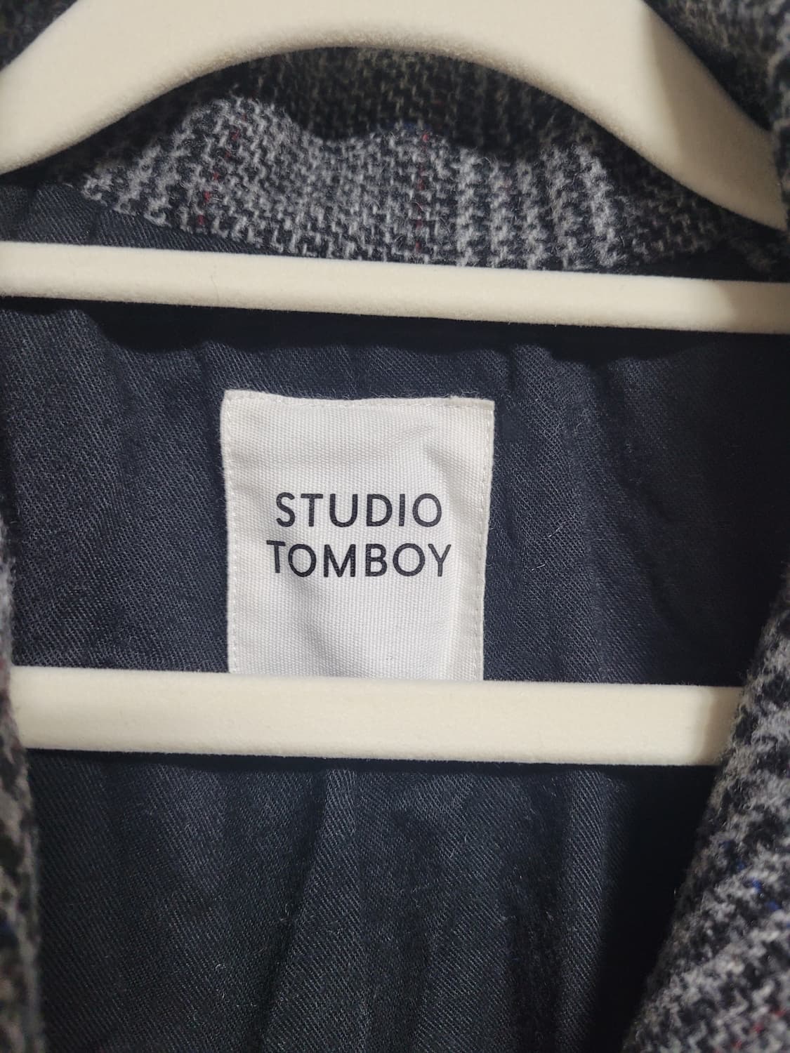 스튜디오톰보이 체크롱코트 상품이미지3