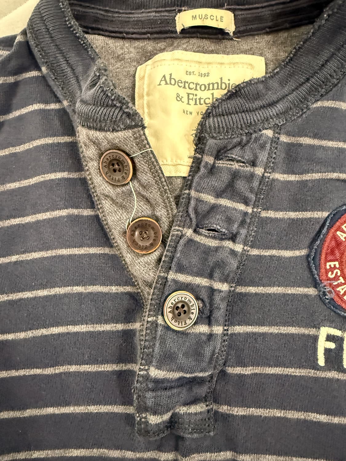 Abercrombie 스트라이프 헨리넥 셔츠  구재 상품이미지3