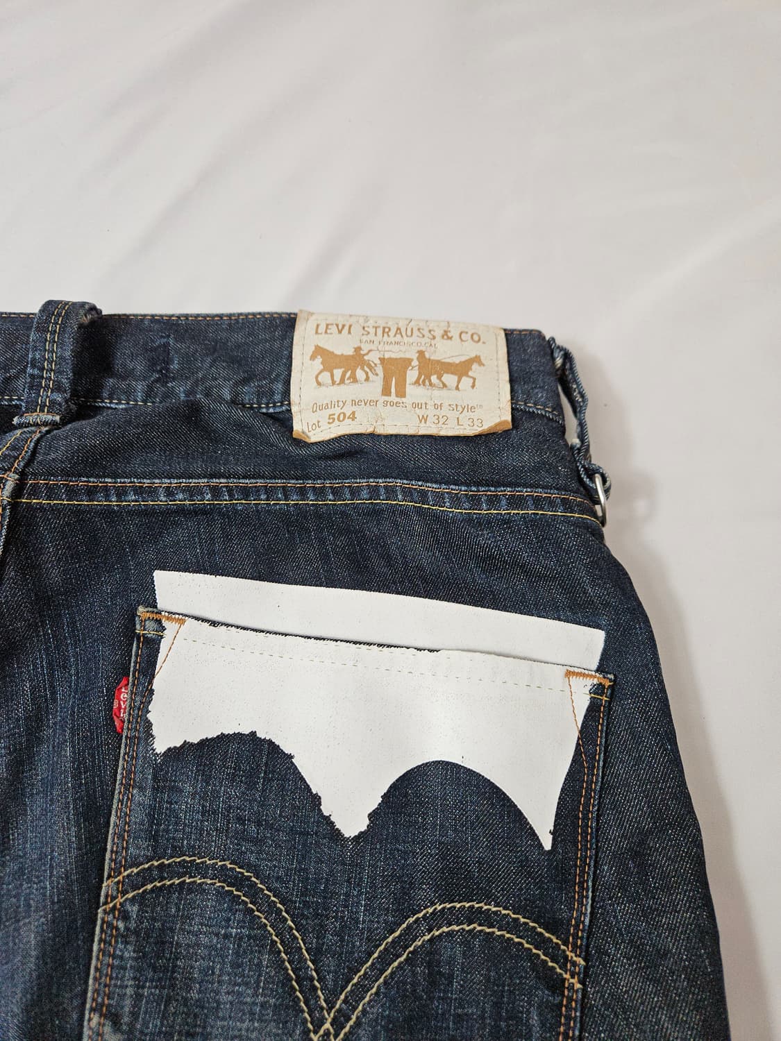일본판 일본제 리바이스 504 워싱 데님팬츠 진 청바지 32 빈티지 상품이미지2
