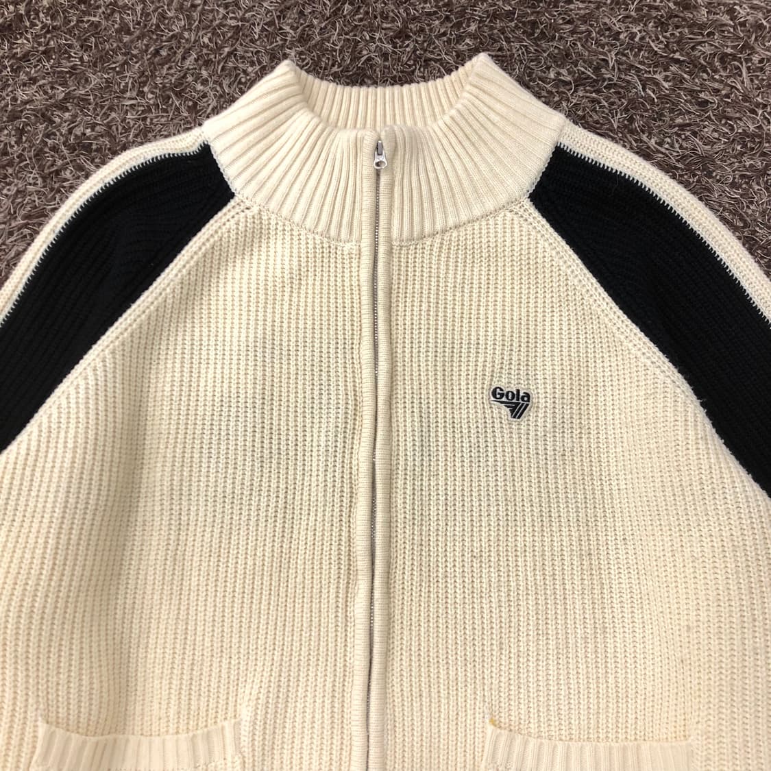 골라 Gola 백로고 니트 집업 자켓 상품이미지3