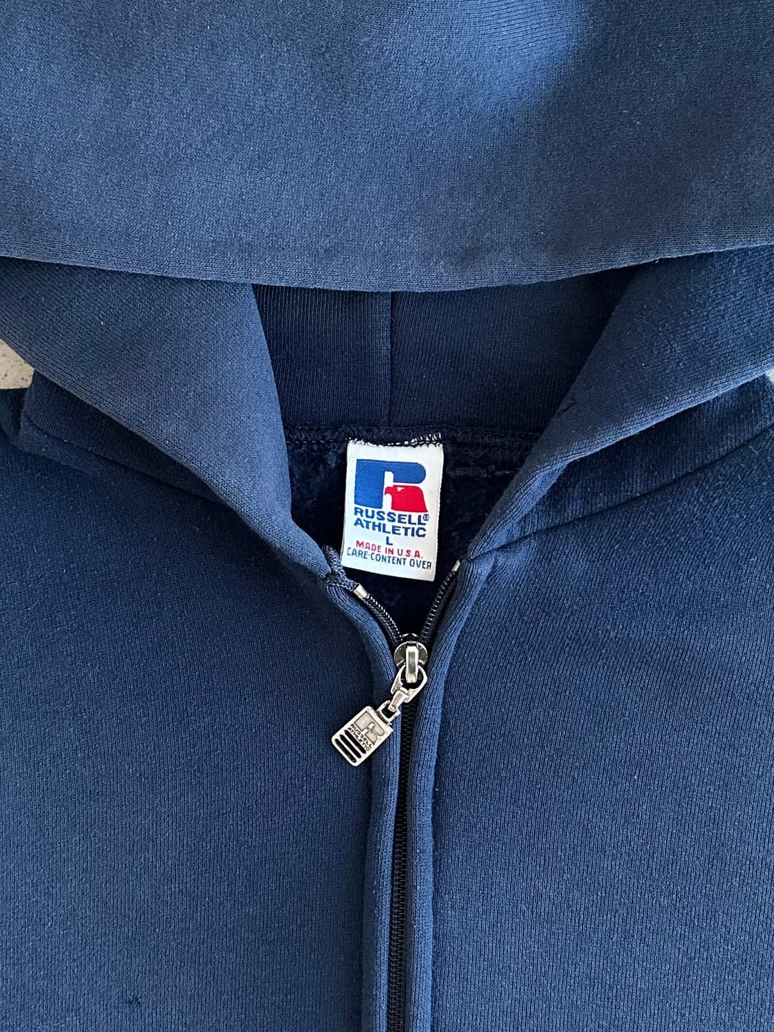 90s 빈티지 러셀 후드집업 네이비 L USA 상품이미지9