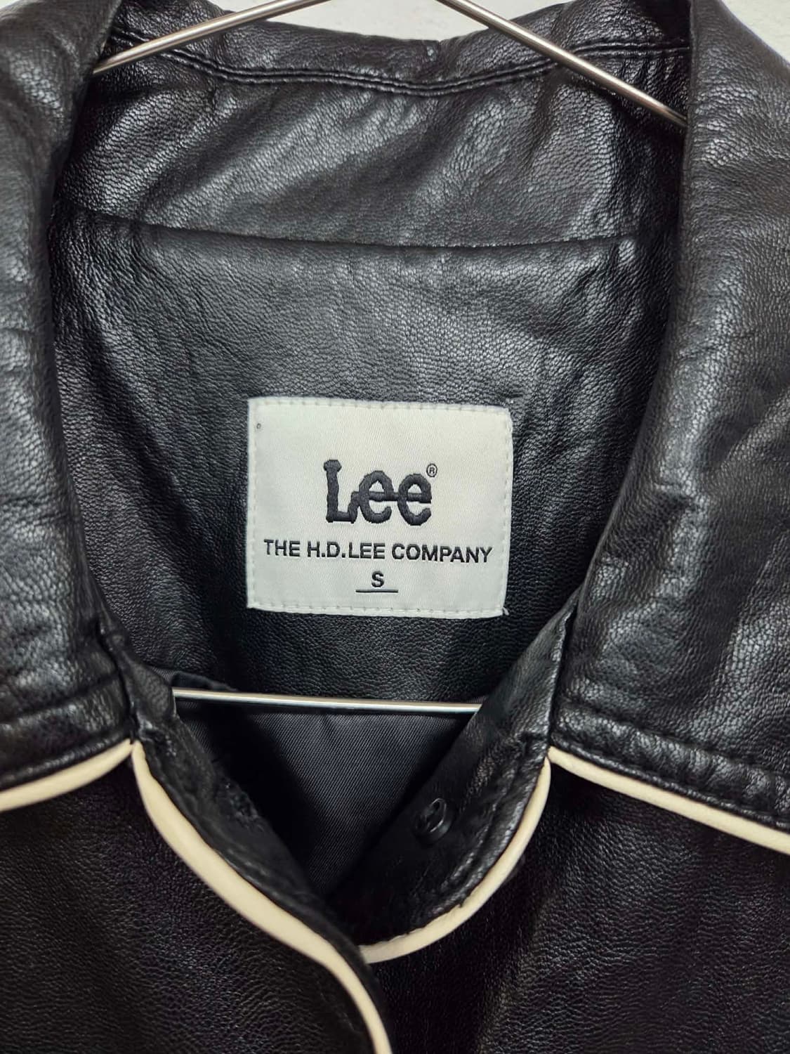 Lee 리 세미크롭 레더 자켓(S) 상품이미지6