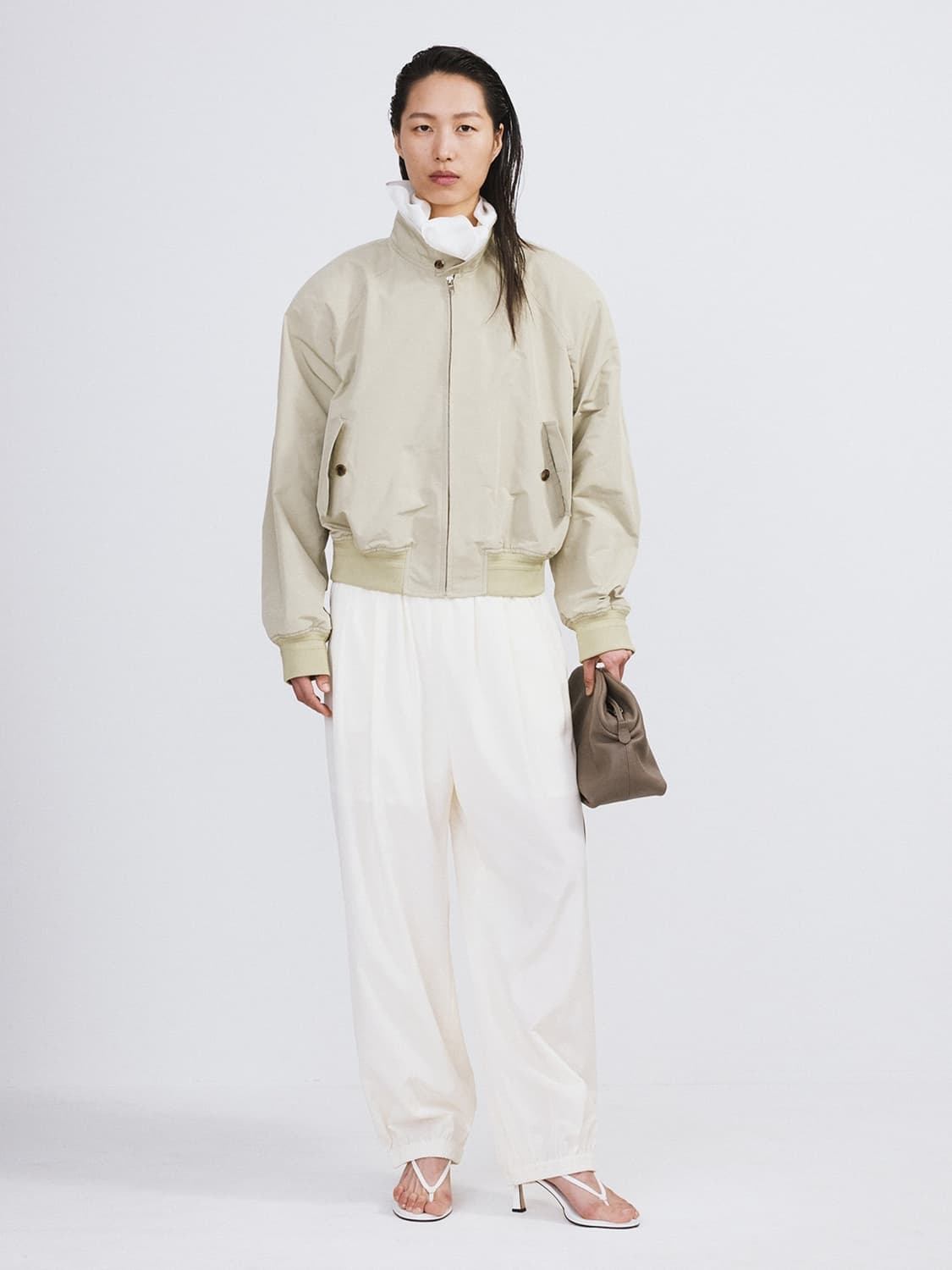 렉토 RECTO 크롭 헤링턴 점퍼 자켓 라이트 타우페 상품이미지4