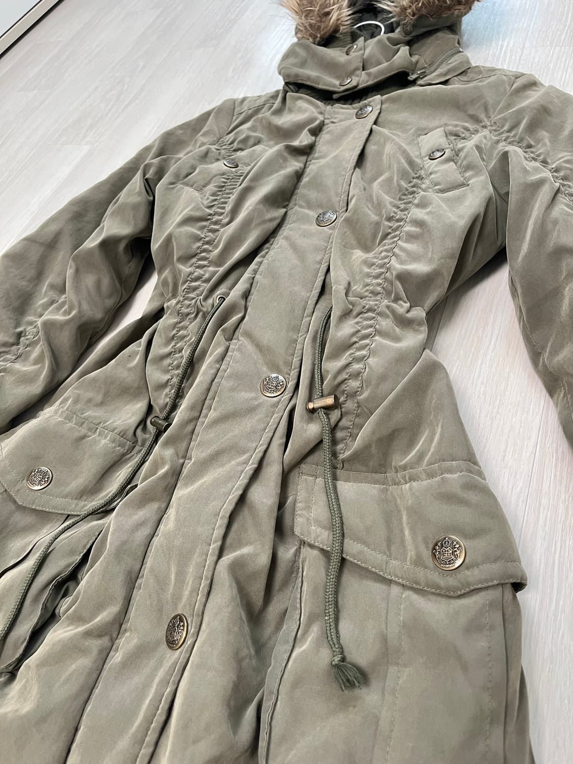 Pinky Palette 빈티지 퍼 후드 야상 파카 상품이미지2