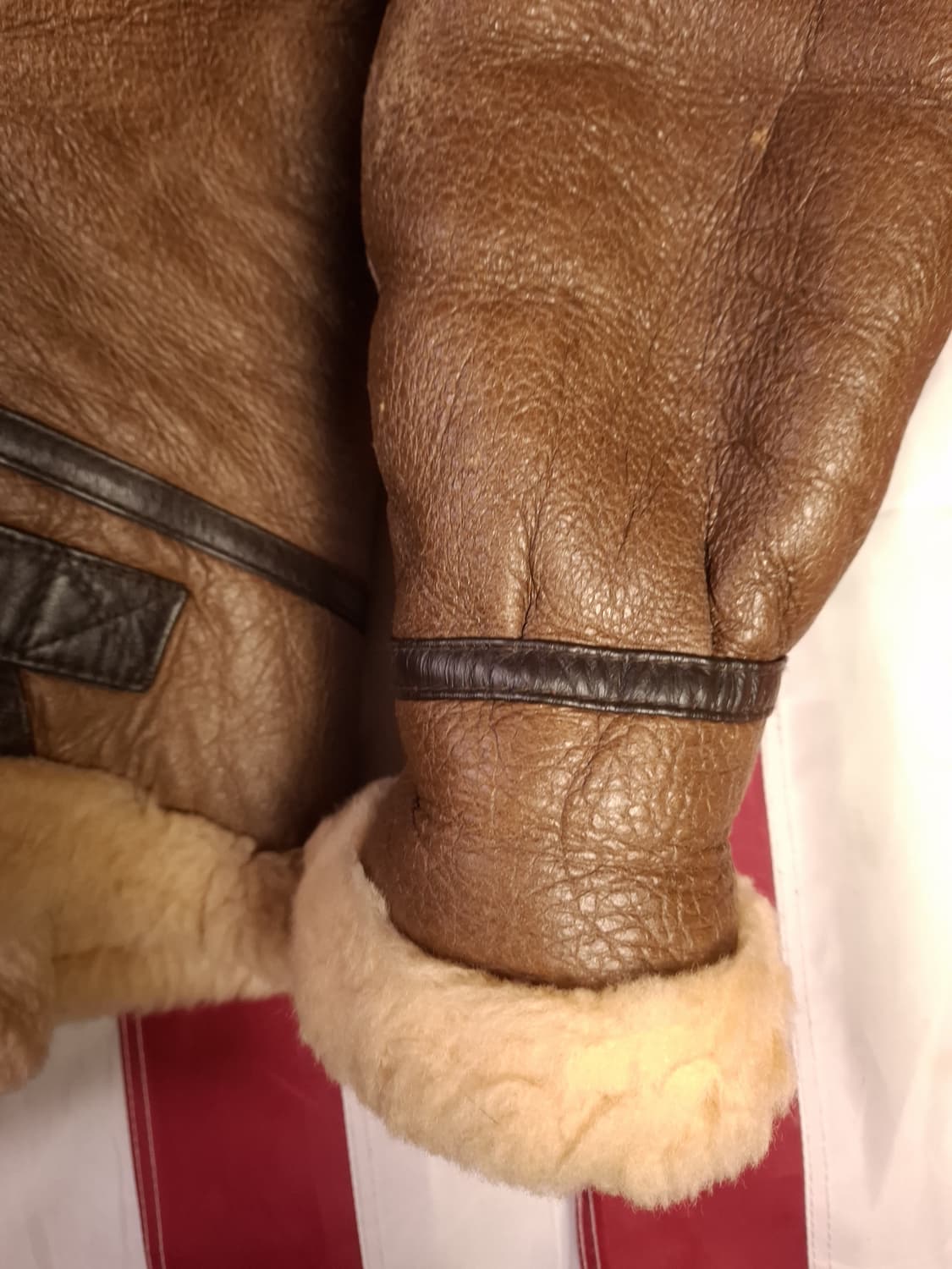 90's 국내산 미공군 B-3 TYPE 리얼레더 항공폭격기 무스탕 상품이미지7