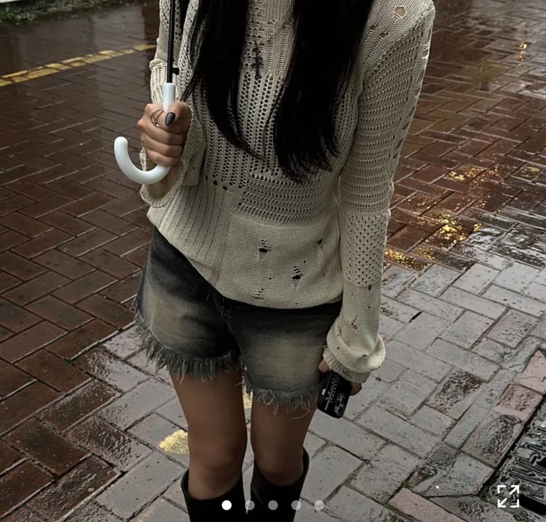에이블리 데미지 그물 니트 상품이미지1