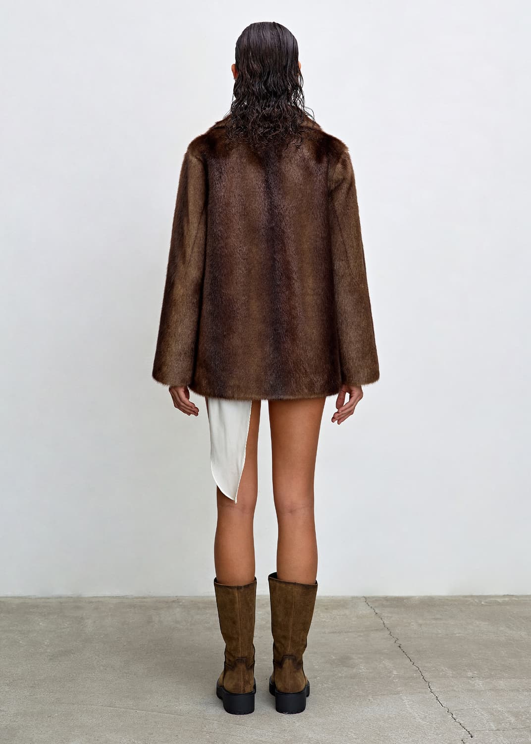 해브레스 Haveless 제니 퍼 fur 자켓 브라운 상품이미지4