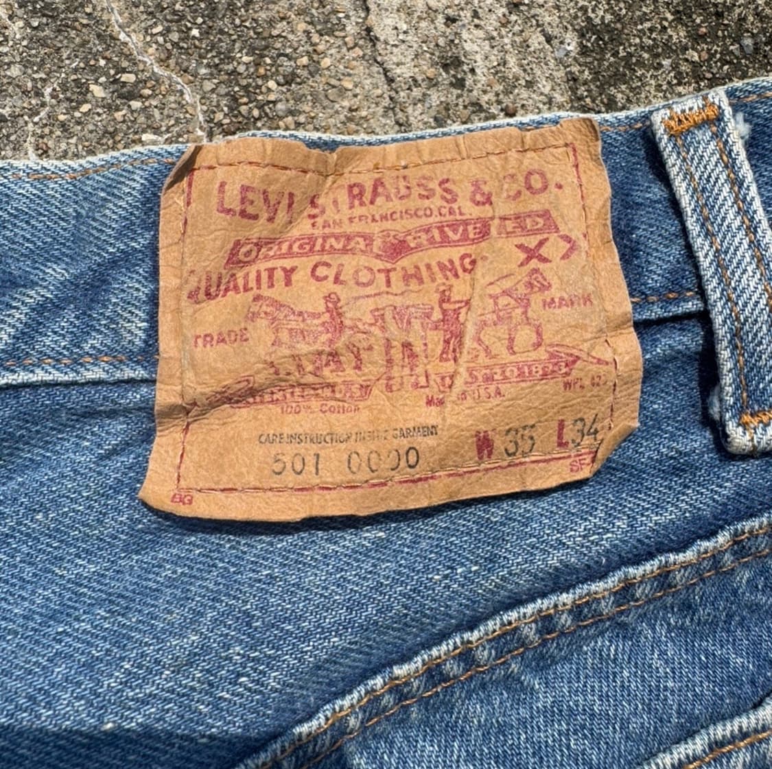 [34] 80s 리바이스 501 총알 워싱 데님 팬츠 상품이미지9
