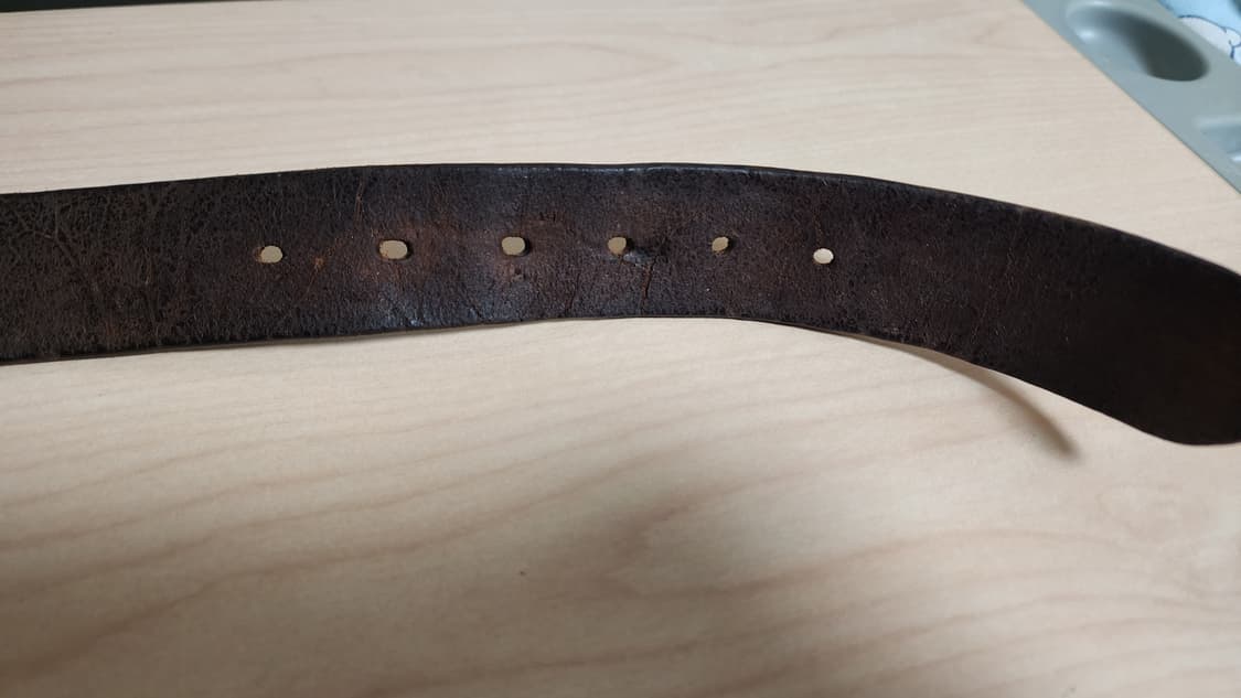 빈티지 브라운 통가죽 벨트 상품이미지8