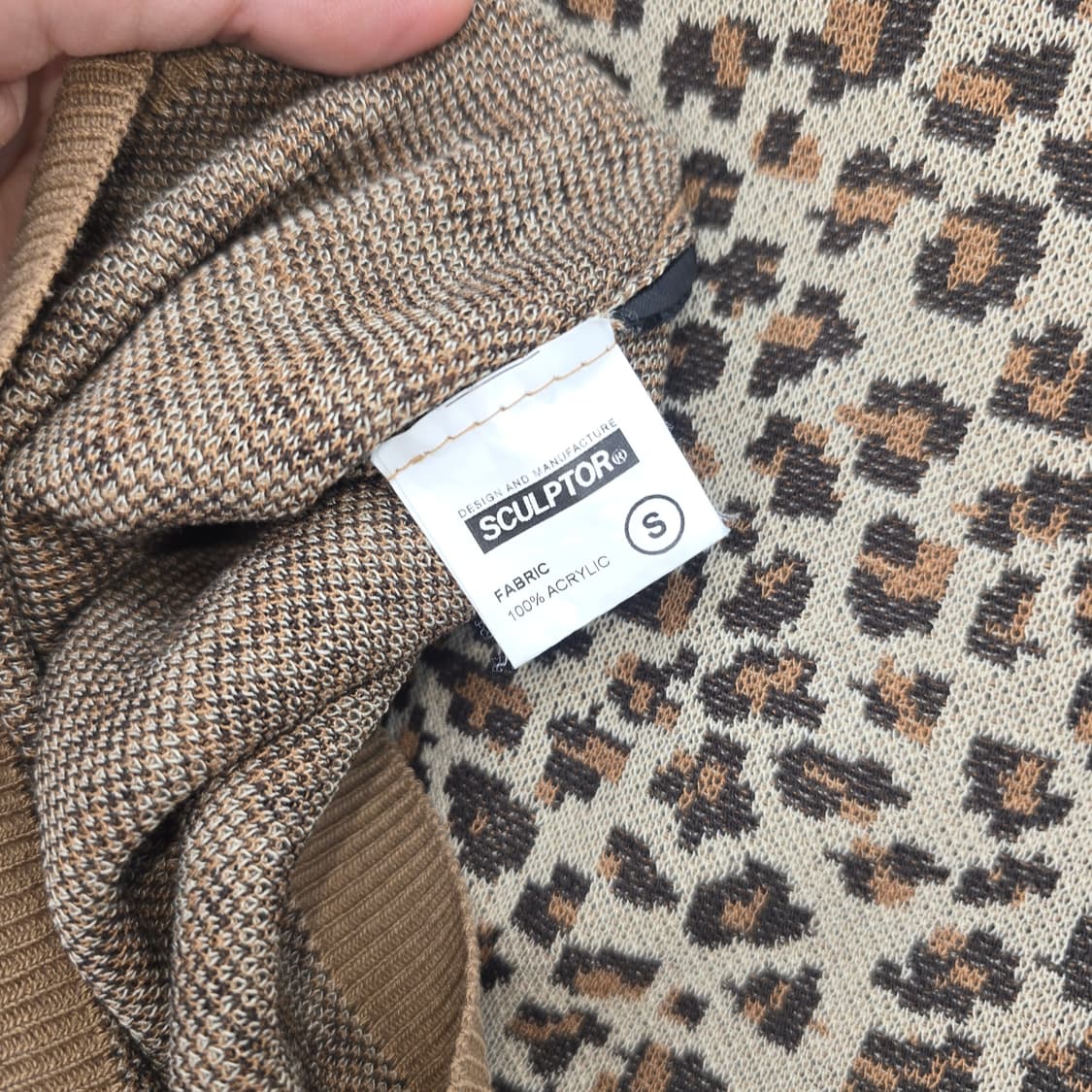 SCULPTOR 레오파드 반팔 니트티 상품이미지8