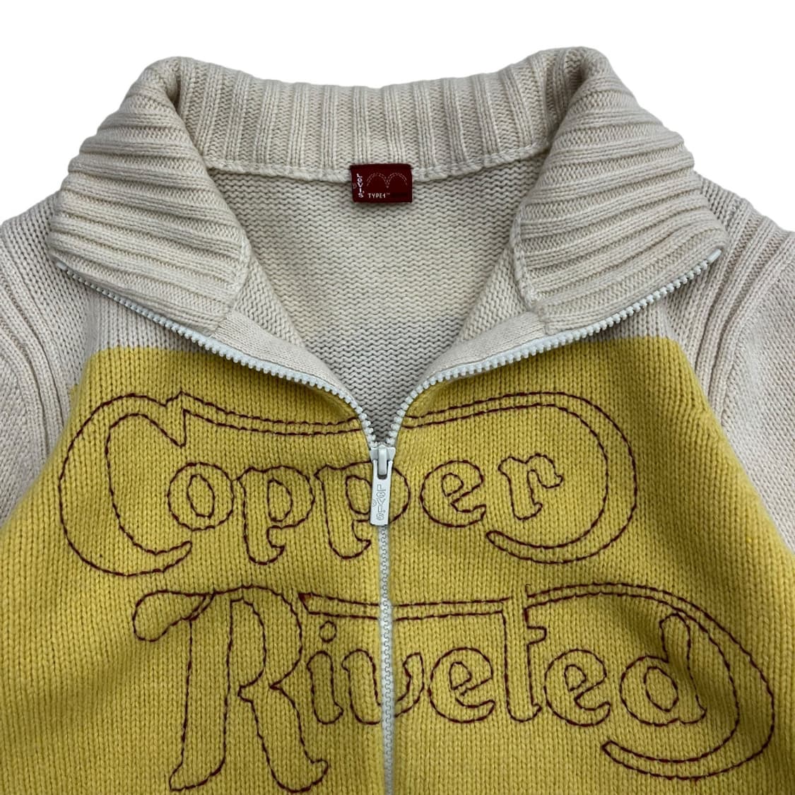 리바이스 y2k 레터링 니트 집업 1 상품이미지5