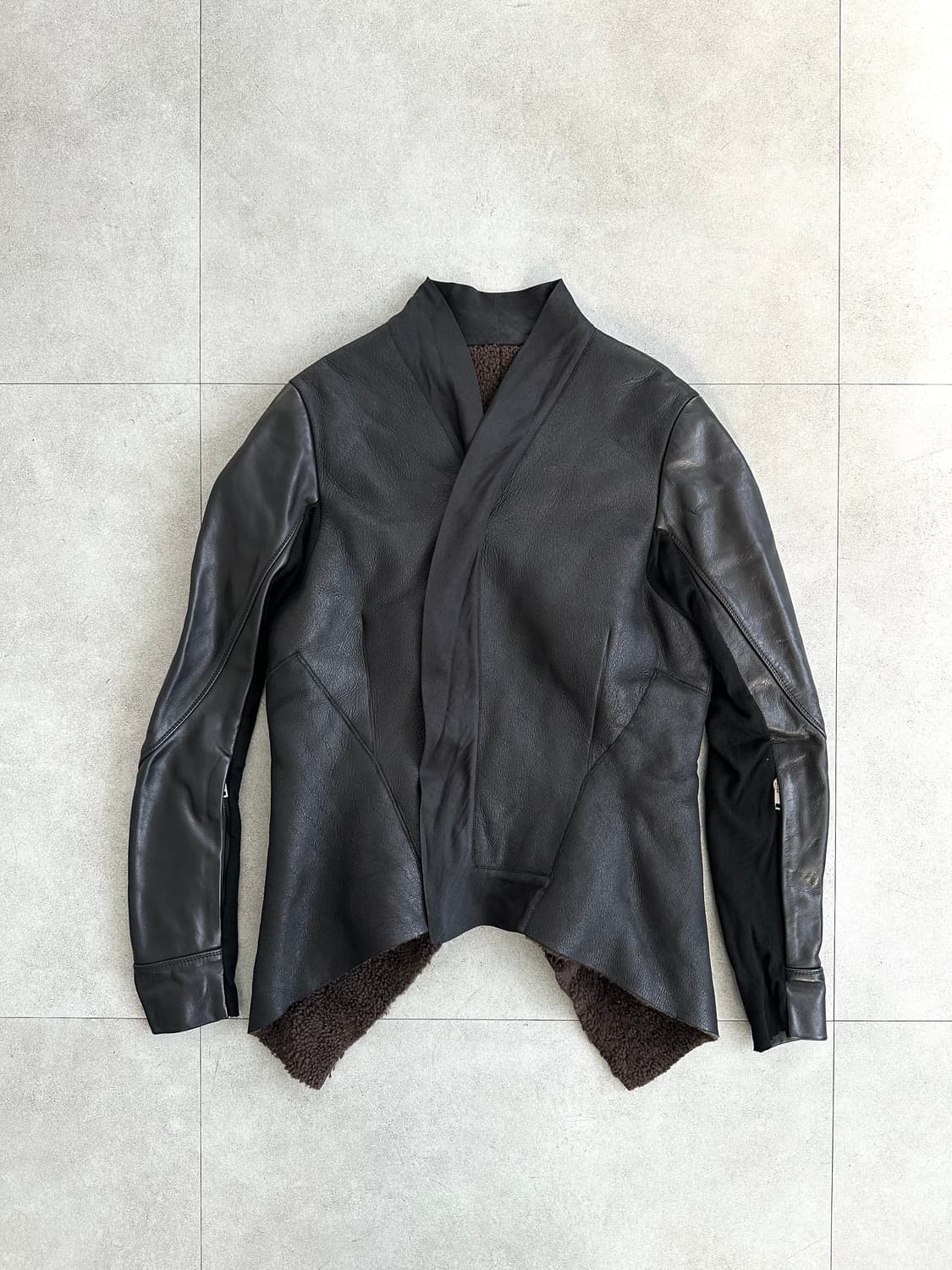 릭오웬스 09fw 램스킨 하이넥 시어링 무스탕 상품이미지1