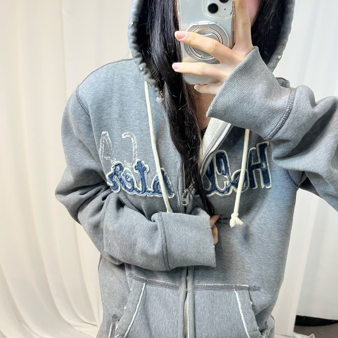 Hollister Grey Hoodie Zip-up 상품이미지2