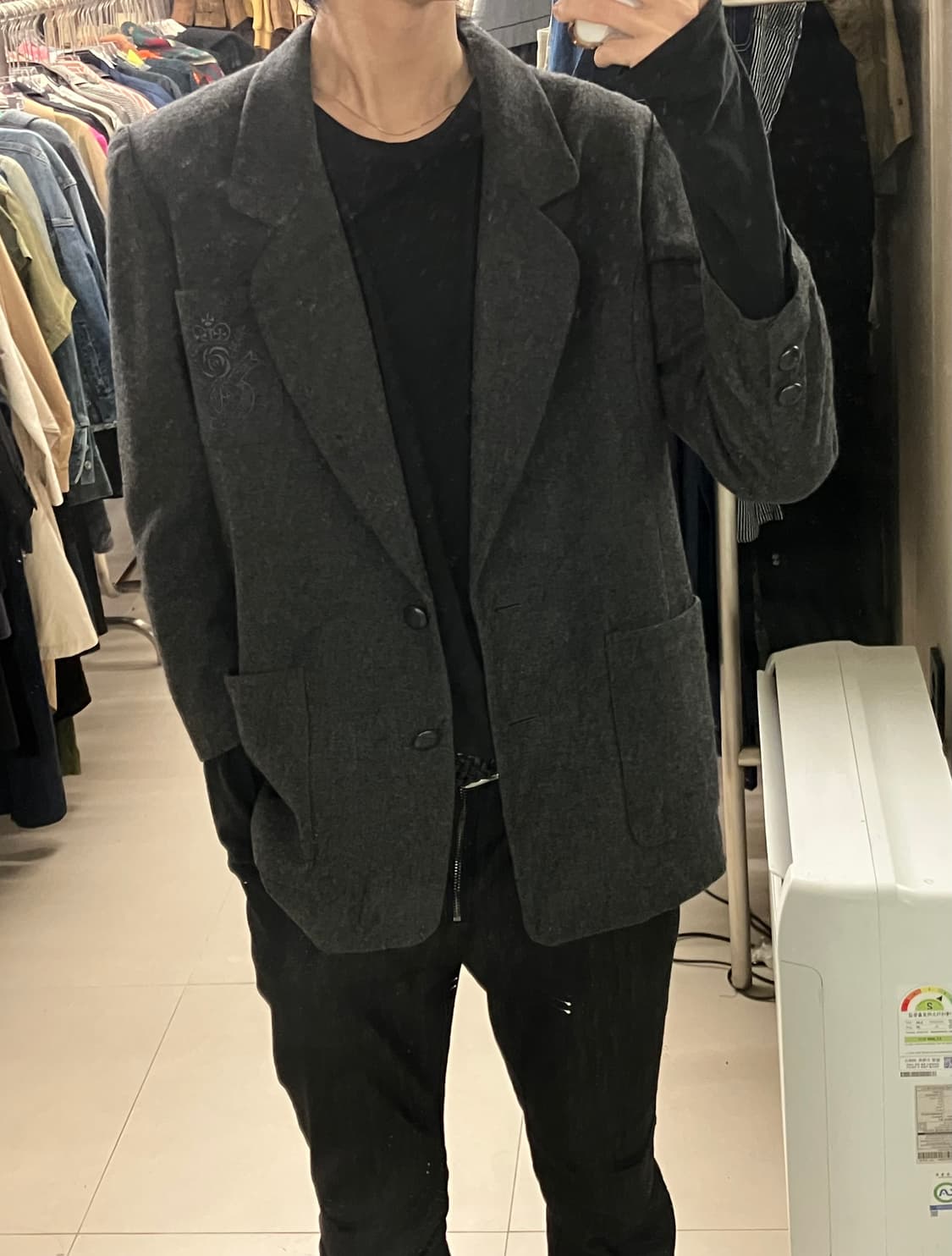 하디 에이미스 차콜 울 더블 블레이저 상품이미지7