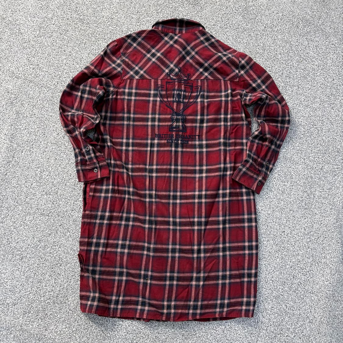 90 헤지스 여성 롱 체크 셔츠 레드 0319J 상품이미지3