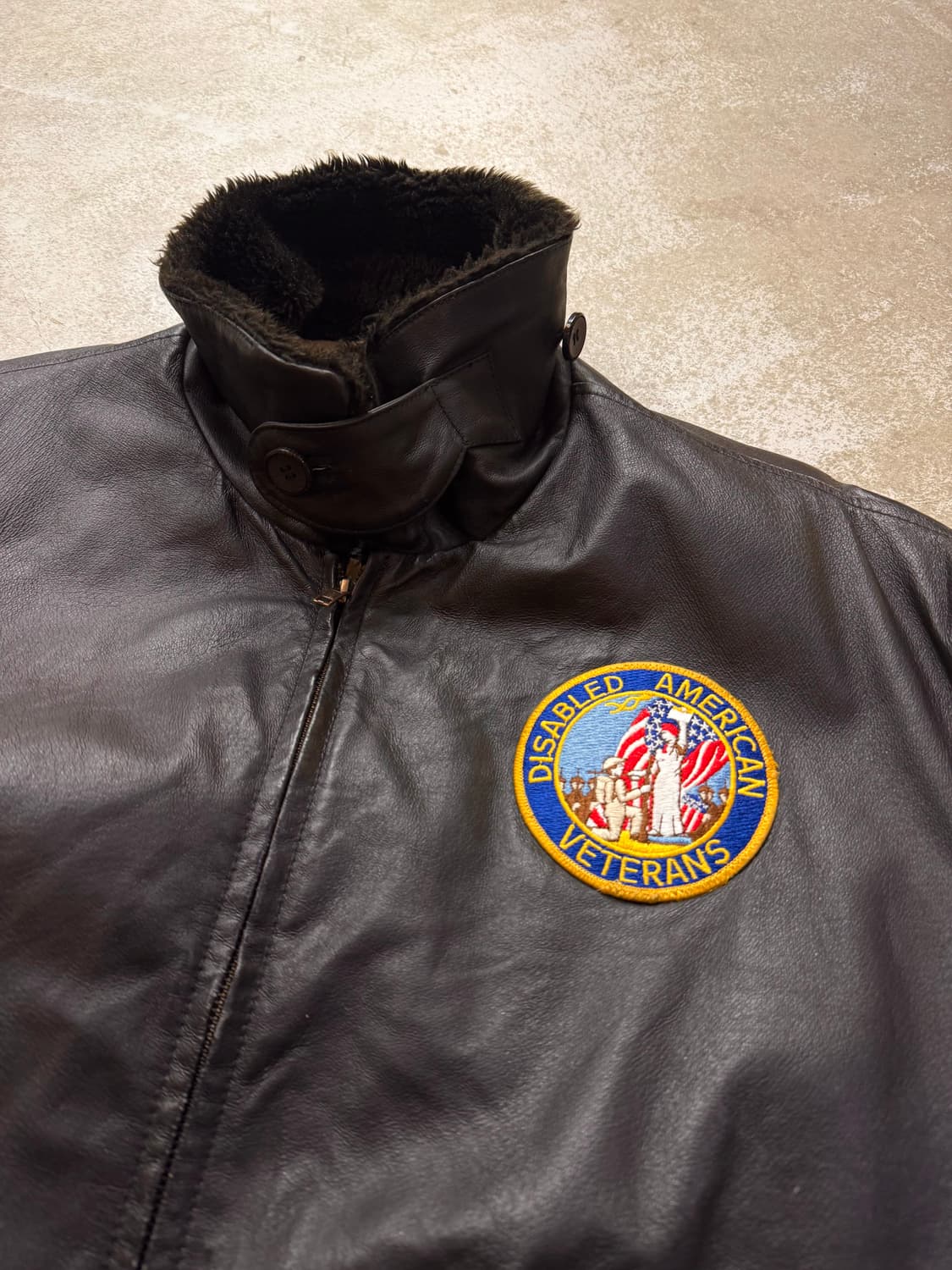 90s 에어본 NAVY G1 플라이트 레더자켓 상품이미지6