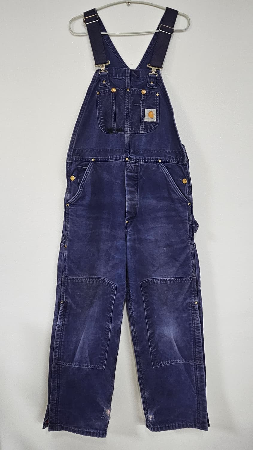 칼하트 90s 오리지널 USA 다크네이비 더블니 오버올 멜빵 34 급처 상품이미지1