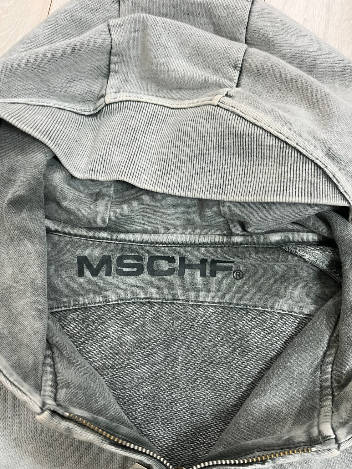 미스치프 빅 포켓 후드 블리치드 카키 상품이미지3