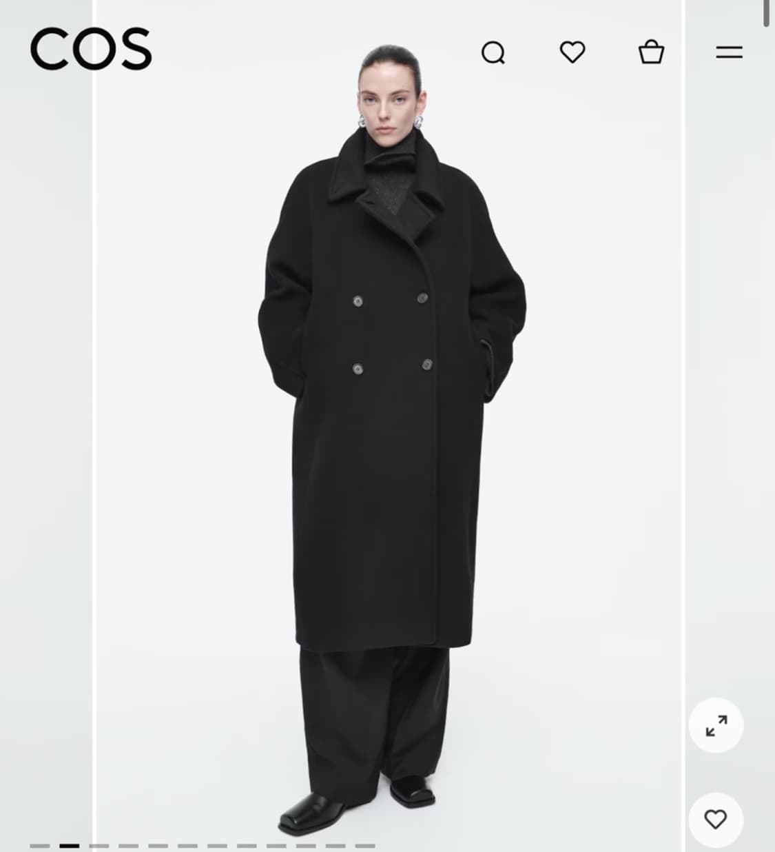 코스 오버사이즈드 더블 브레스드 울 코트 상품이미지1