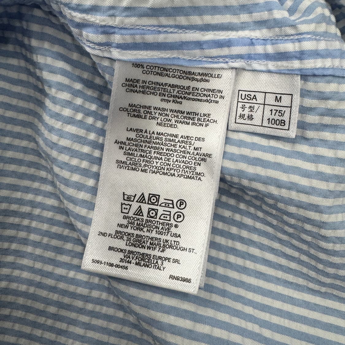 M 브룩스브라더스 시어서커 반팔 남방 셔츠  상품이미지5
