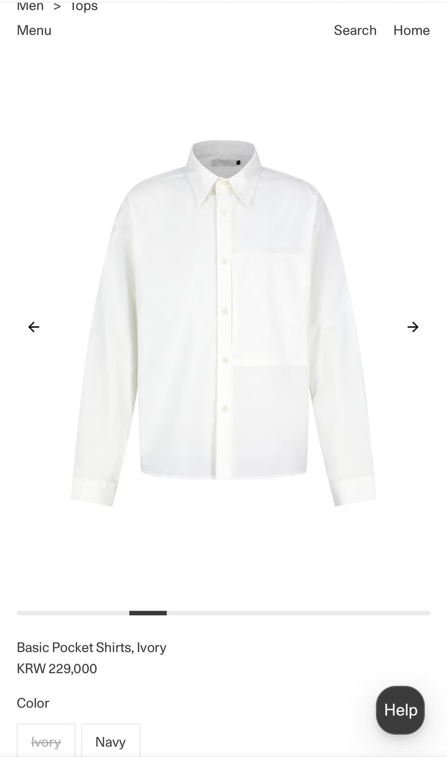 아모멘토 Basic Pocket Shirts Ivory m 상품이미지1