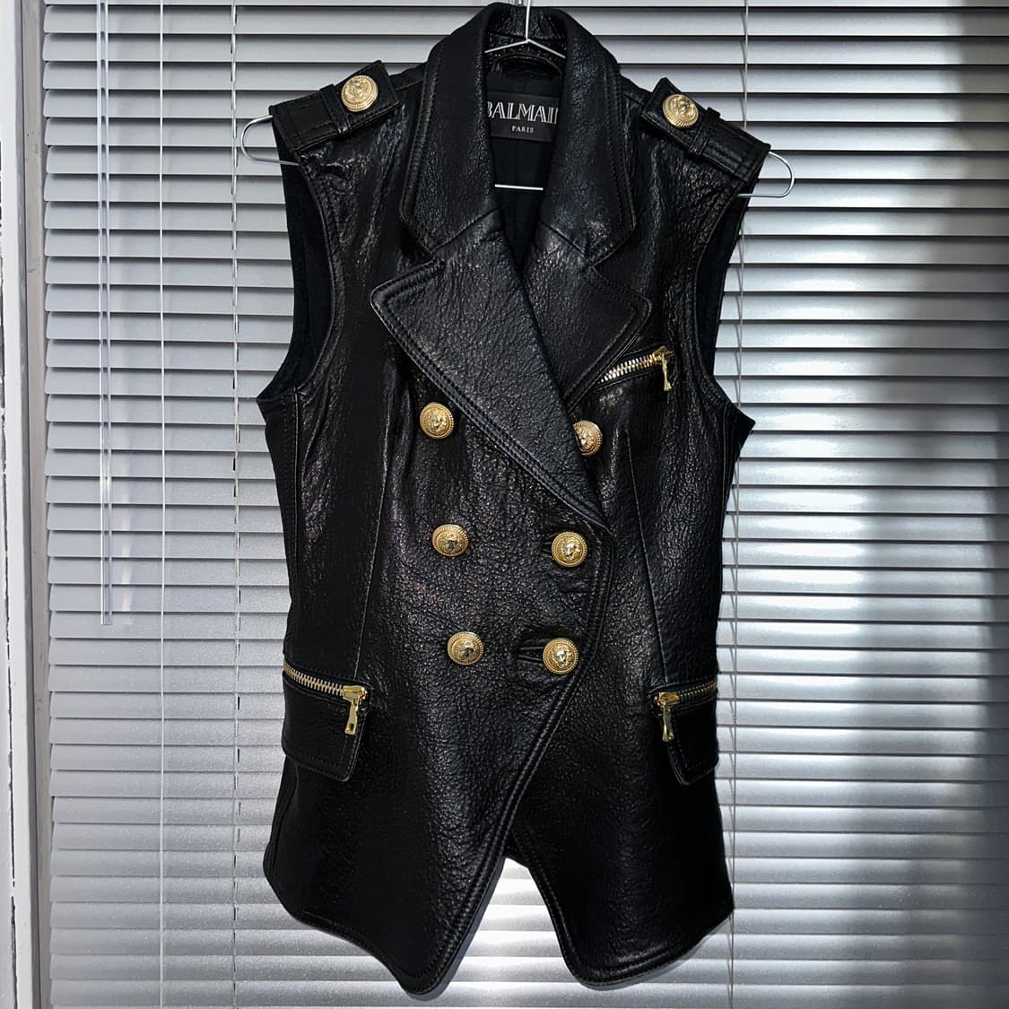 (레어) 2010 아카이브 발망 가죽 나폴레옹 버튼 베스트 상품이미지2