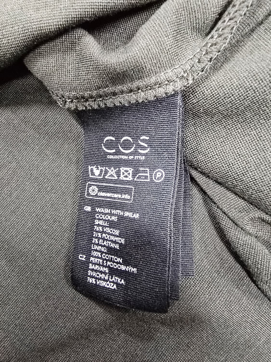 COS 카키색 롱 슬리브 블라우스 롱티셔츠 원피스 상품이미지10
