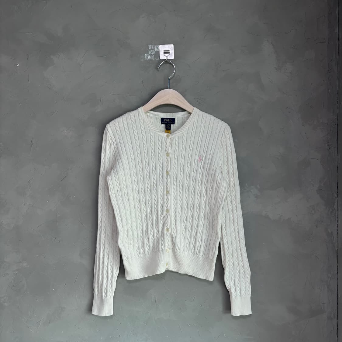 폴로 랄프로렌 꽈배기 니트 가디건 화이트 상품이미지1