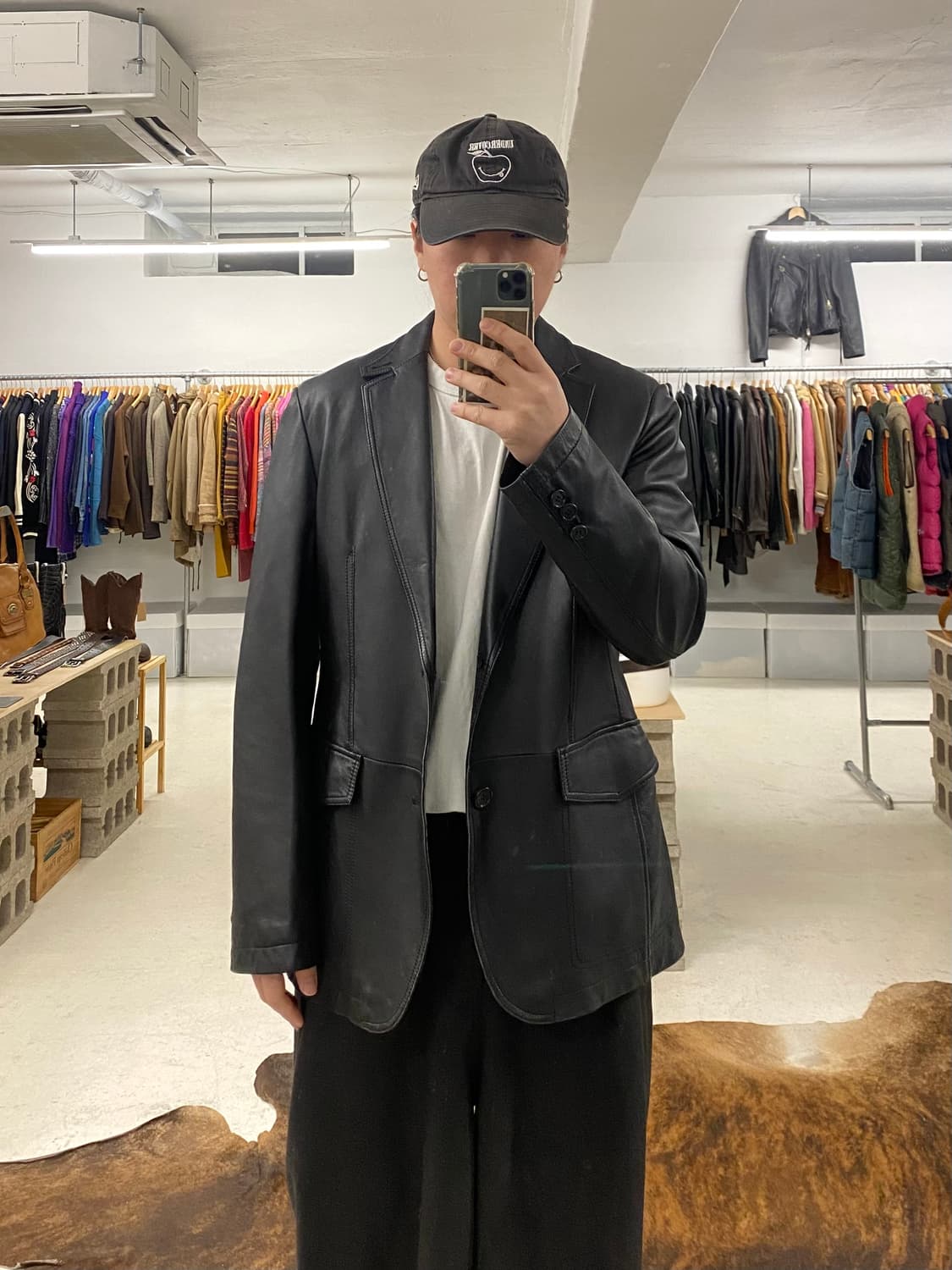 VTG sport lapel leather blazer jacket 상품이미지8