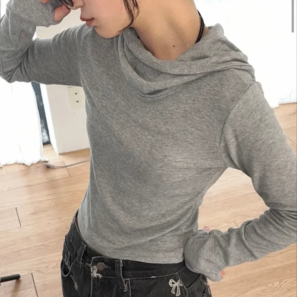 김아홉 셔링넥 후드 워머 상품이미지1