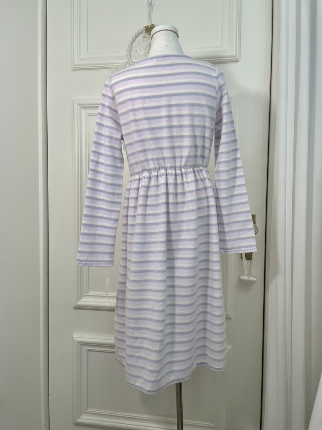 purple stripe waist shirring pocket home 상품이미지3