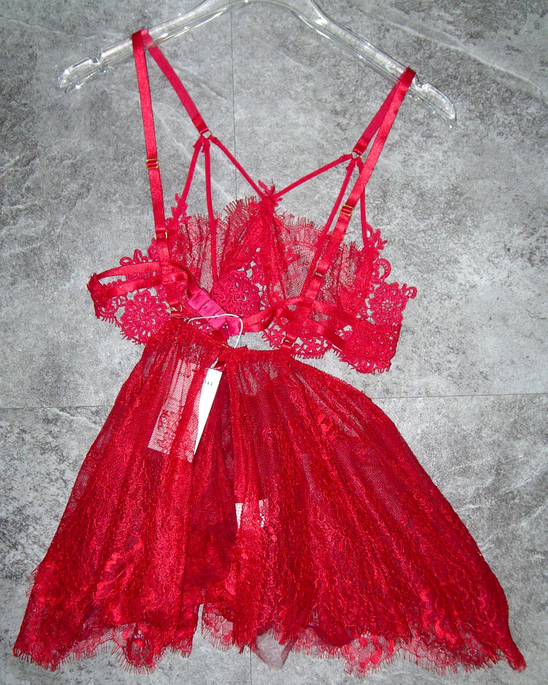 Red Lace Slip Dress 상품이미지2