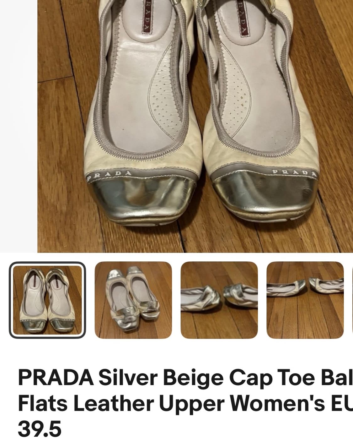 Prada ivory ballet flat 프라다 발레 플랫슈즈 250 상품이미지4