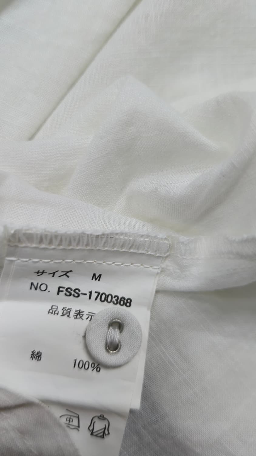 튜닉 원피스 화이트 M 자수 헨리넥 7부 면 상품이미지4