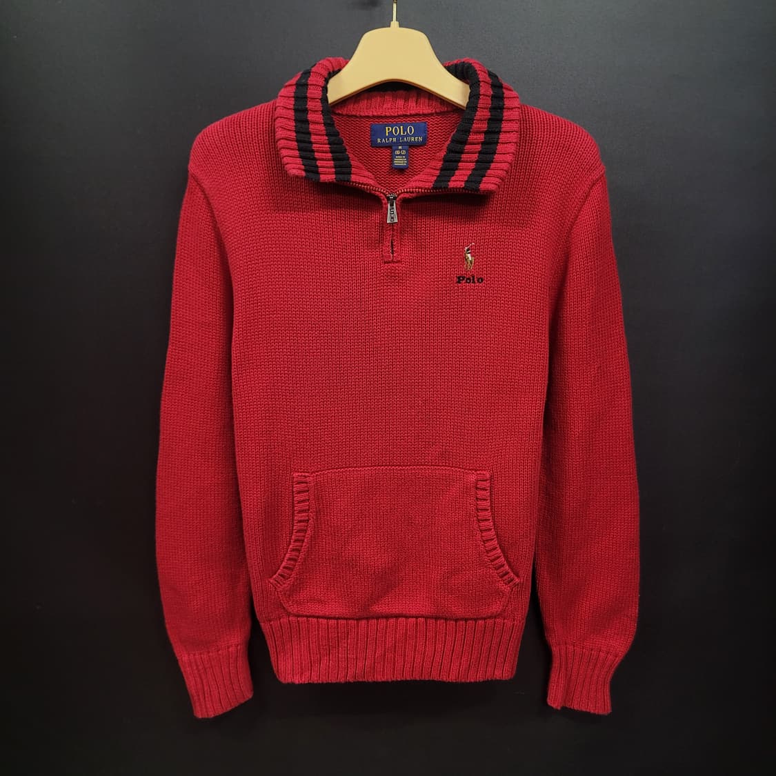 Ralph Lauren 자수로고 하프집업 니트 상품이미지1