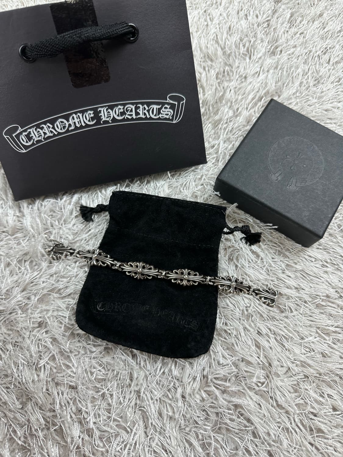 [4 Link] 백화점판 정품 크롬하츠 플로랄 크로스 링크 팔찌 상품이미지1