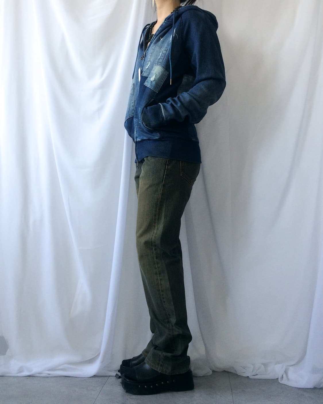 Patch damage point hood zip up 상품이미지7