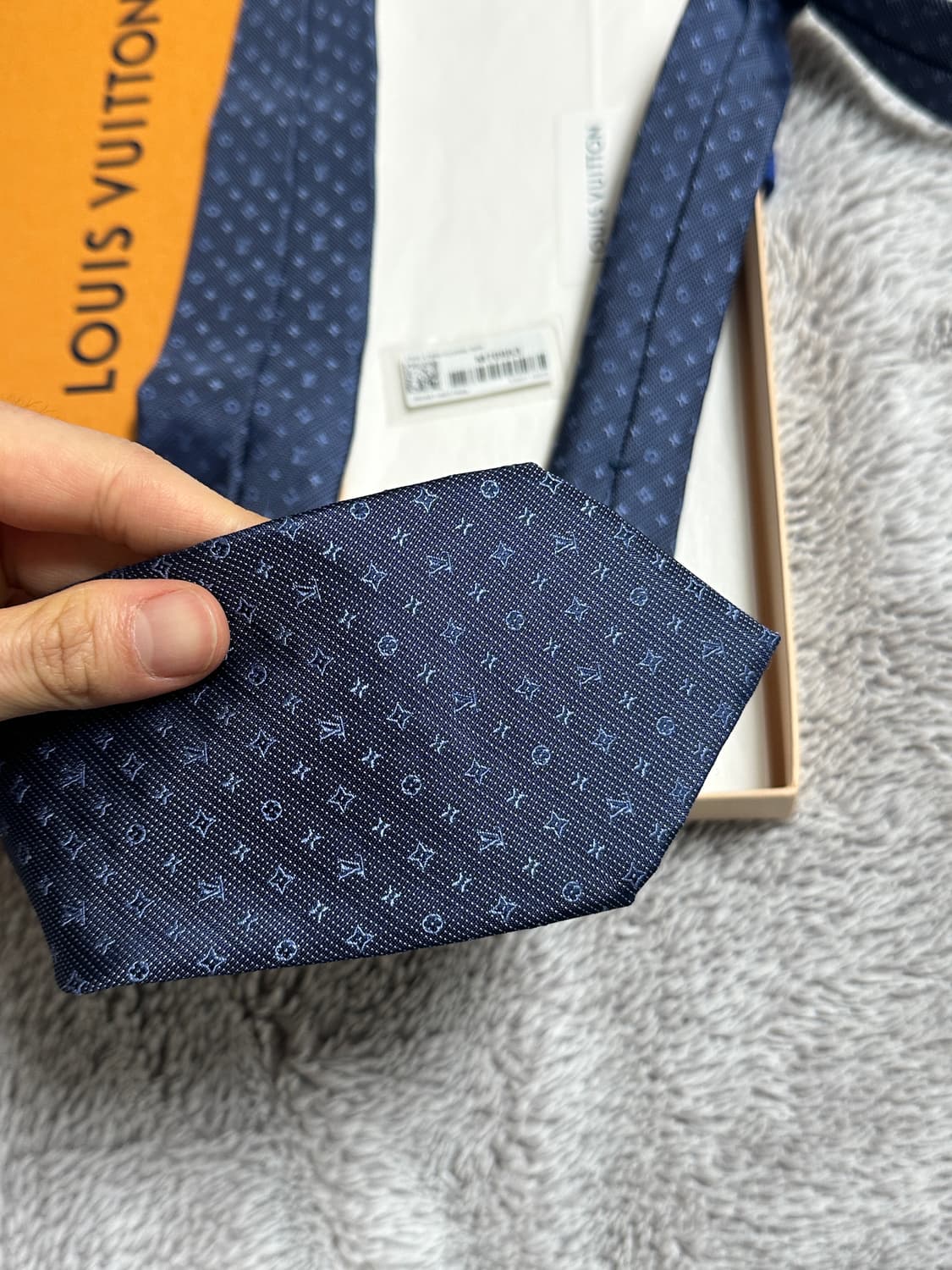 루이비통 모노그램 넥타이 블루 상품이미지3