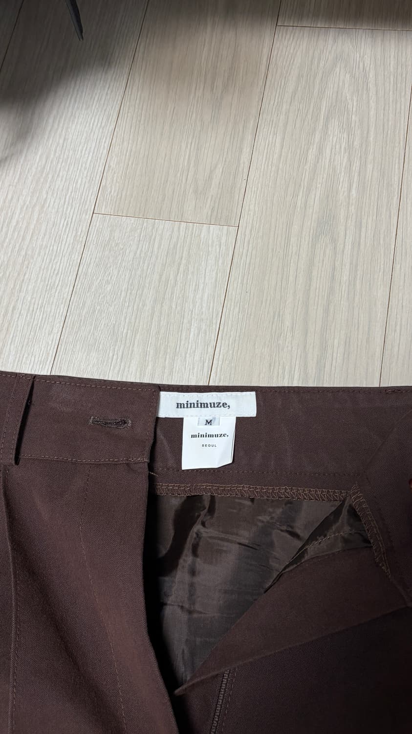 브라운 코튼 미디 스커트  상품이미지2