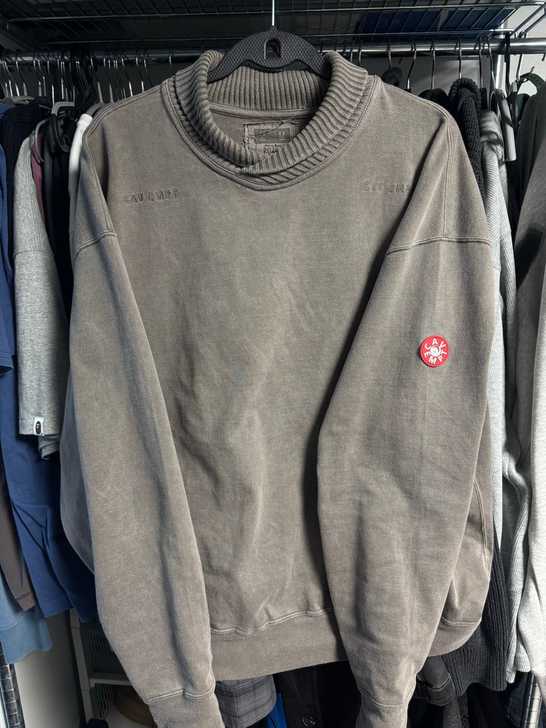 [XL] 카브엠트 스웨터 오버다이 오버랩 라이트 크루넥 상품이미지1