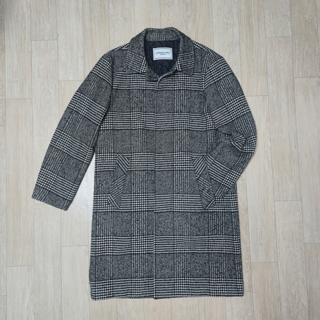 M) 앤더슨벨 울혼방 글렌체크 코트 상품이미지1