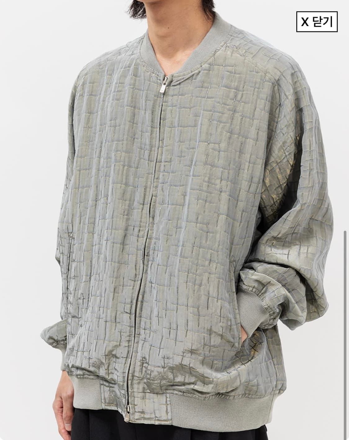니들스 직조 패턴 봄버 자켓 상품이미지3