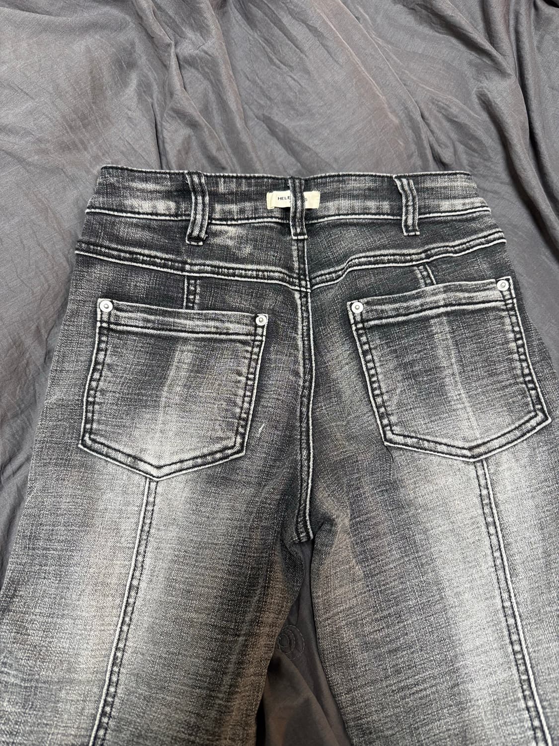 헬레네파리스 페이디드 워싱 부츠컷 데님 팬츠 [페이디드 그레이] S 상품이미지4