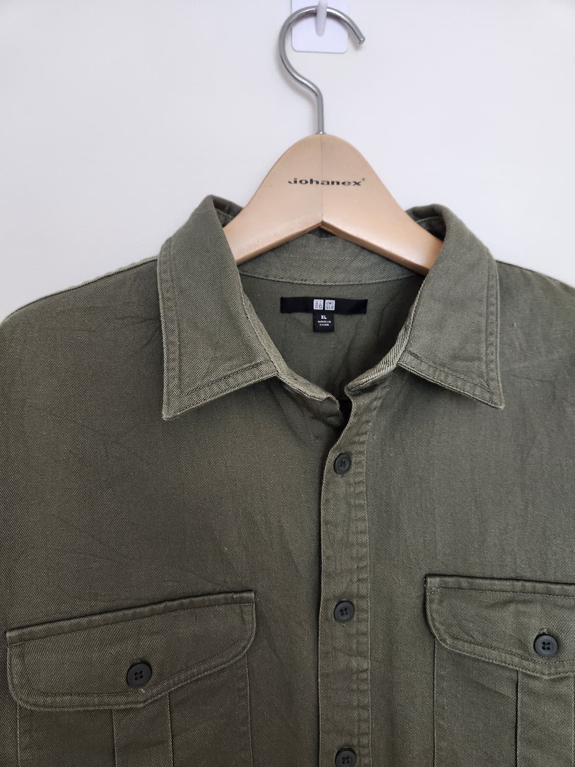 남자 유니클로 카키 워크 셔츠 XL 상품이미지3