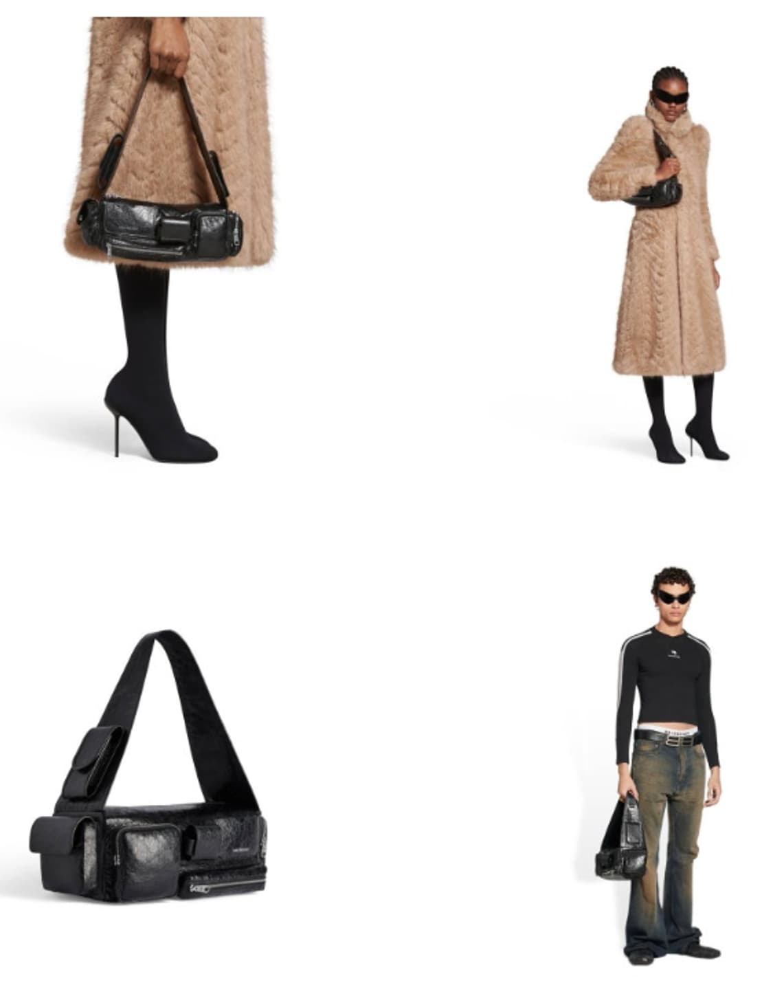 발렌시아가 수퍼비지 슬링백 스몰 블랙 상품이미지8